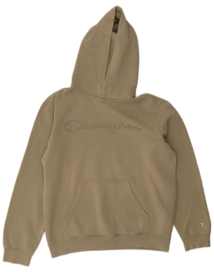 Jumper masculino com capuz gráfico Champion médio algodão cáqui
