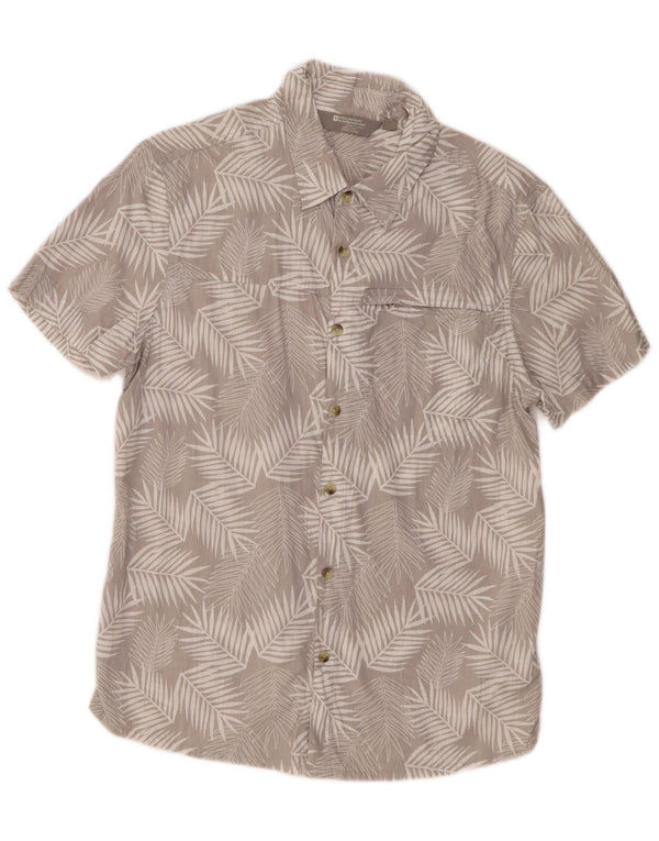 Camisa masculina de manga curta Mountain Warehouse algodão floral cinza médio