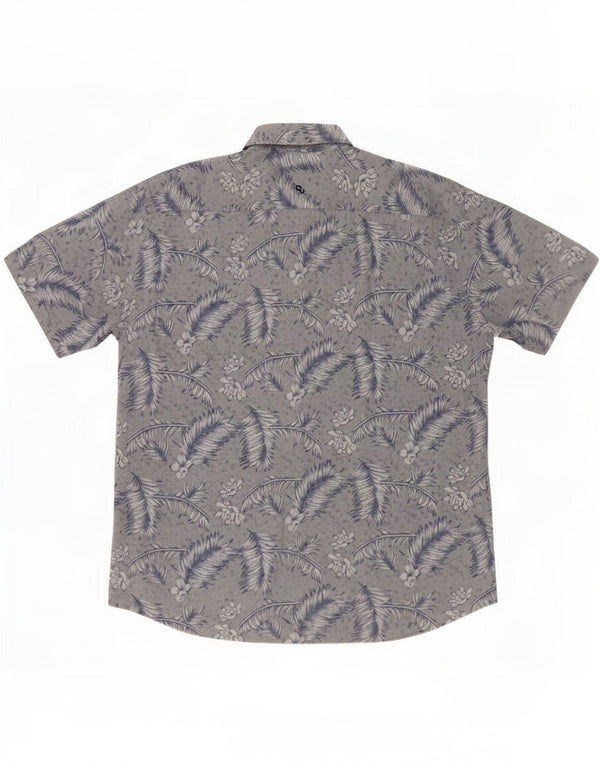 Remus Uomo Mens Short Sleeve Shirt Size 17 1/2 XL Blue Floral Cotton