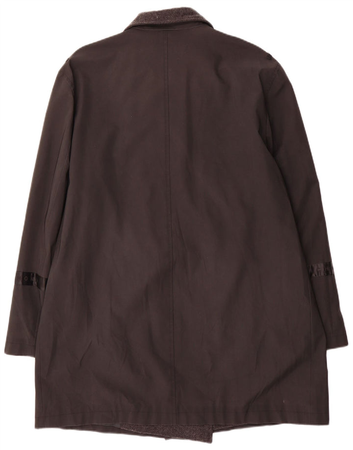 Trench coat feminino com trespassado duplo Richmond IT 46 grande polivinil preto