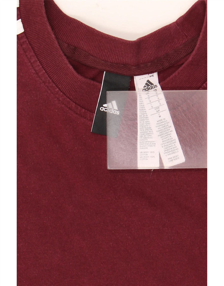 ADIDAS Mens T-Shirt Top Pequeno Algodão Marrom