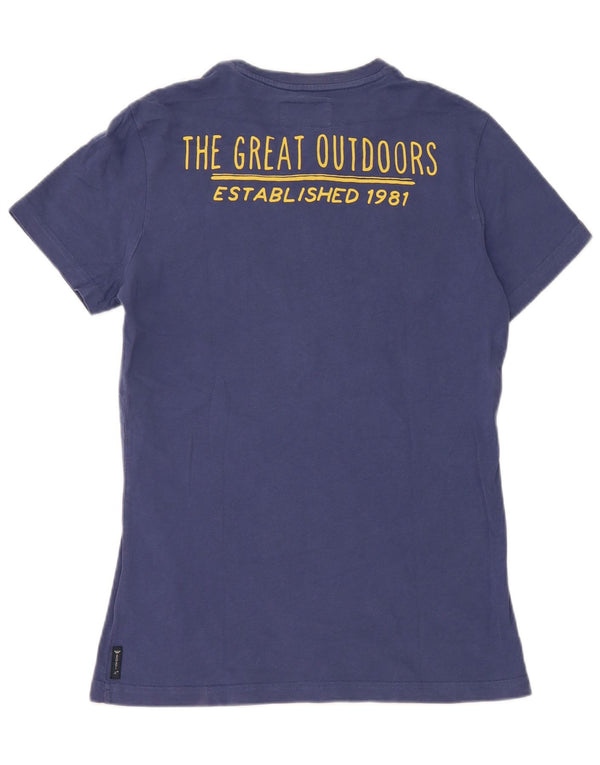 Camiseta masculina Armani com estampa gráfica azul médio algodão