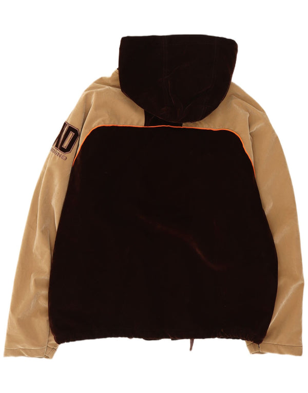 Jaqueta bomber masculina com capuz Foxhound UK 40 grande poliéster colorblock marrom
