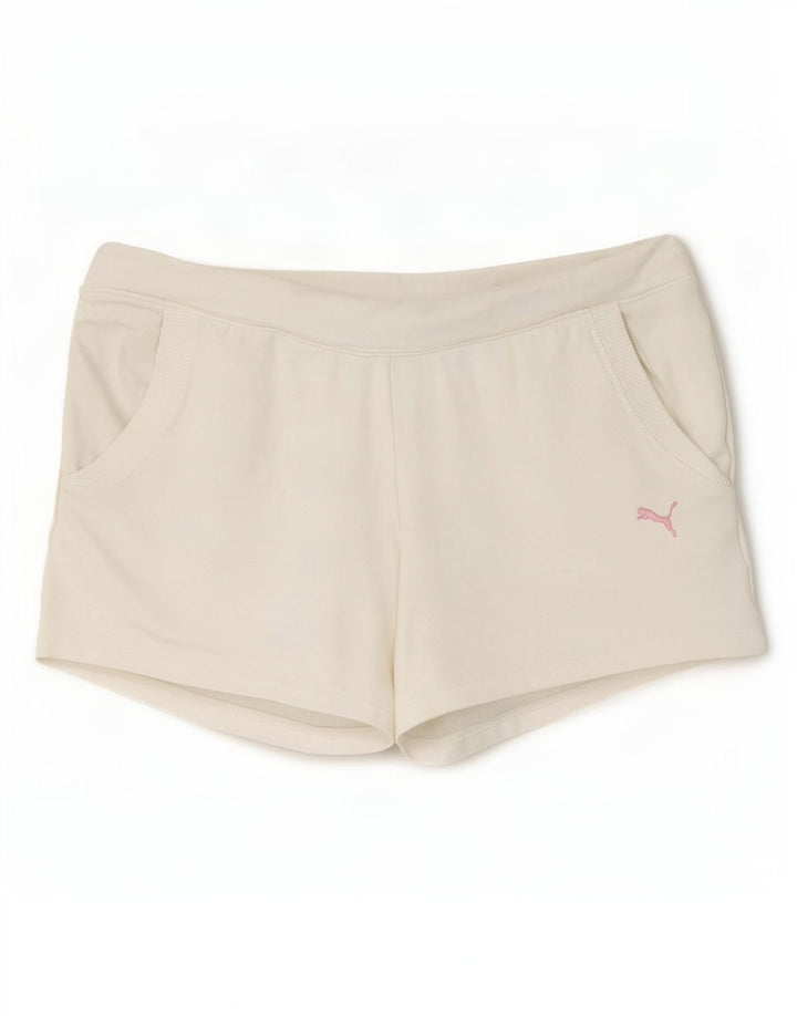 Shorts esportivos femininos Puma UK 14 grande algodão branco