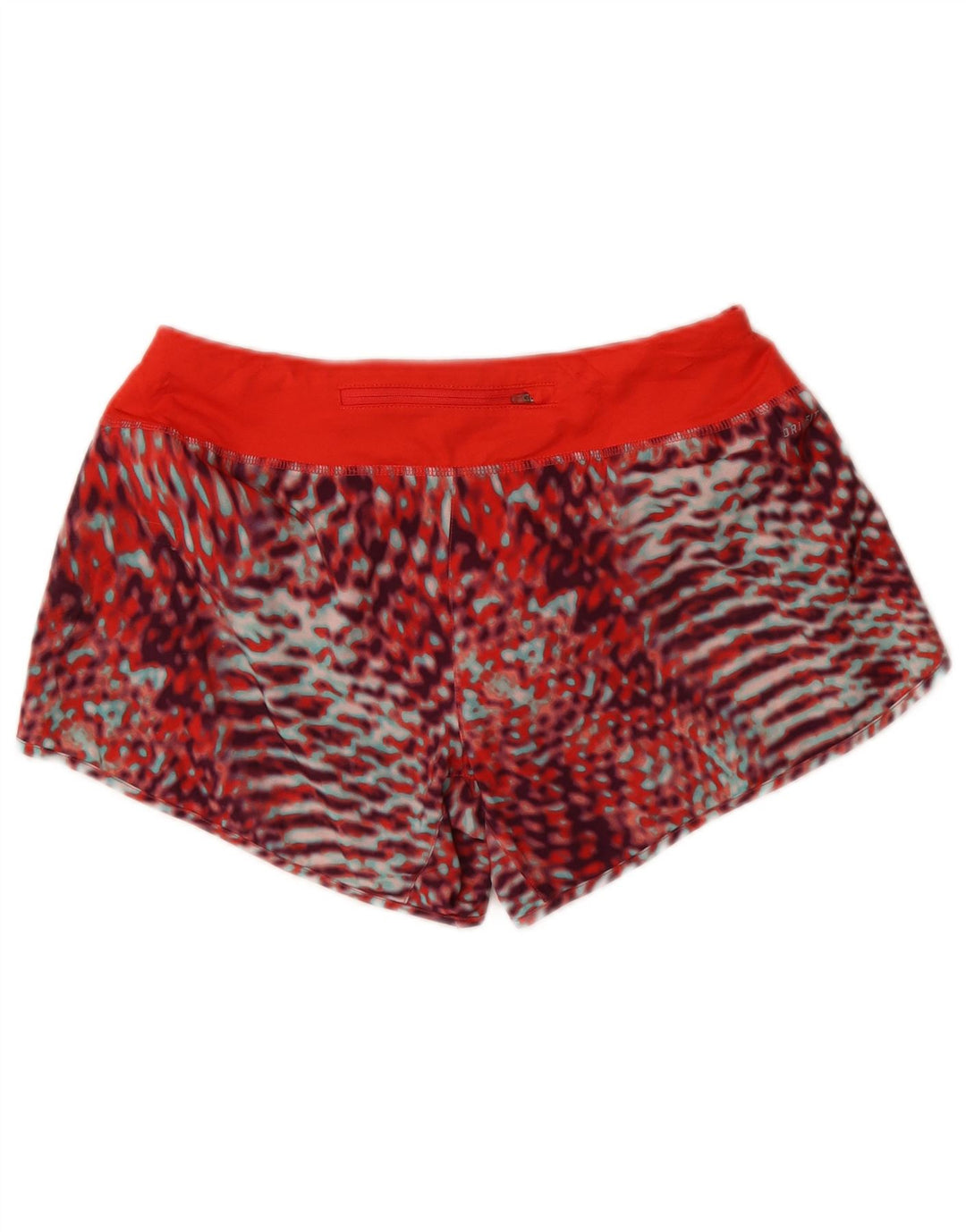 Shorts esportivos femininos Nike Dri Fit UK 14 poliéster camuflado vermelho médio