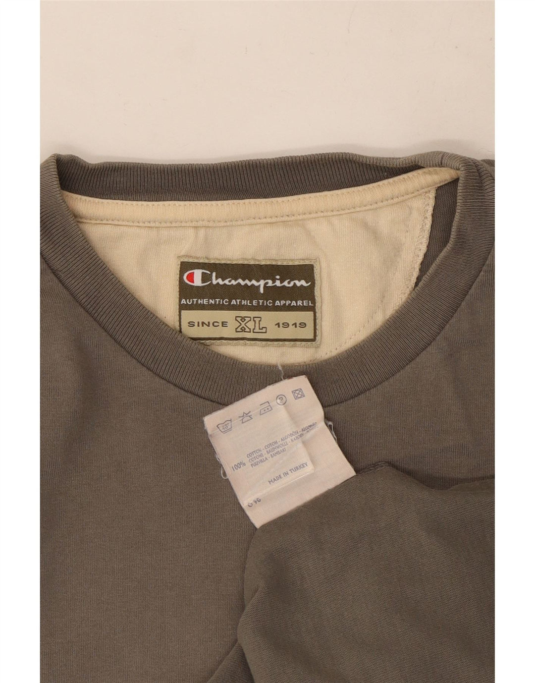 Camiseta gráfica masculina Champion XL algodão cinza