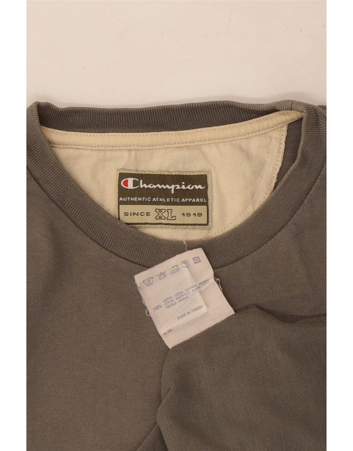 Camiseta gráfica masculina Champion XL algodão cinza