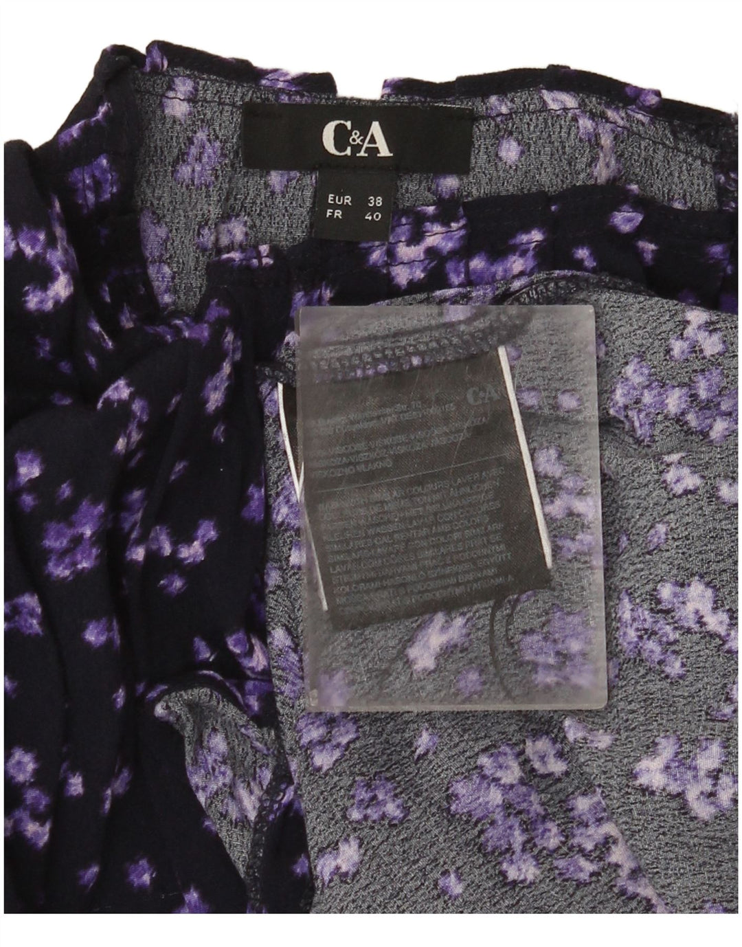 Blusa feminina C&A EU 38 viscose floral roxa média