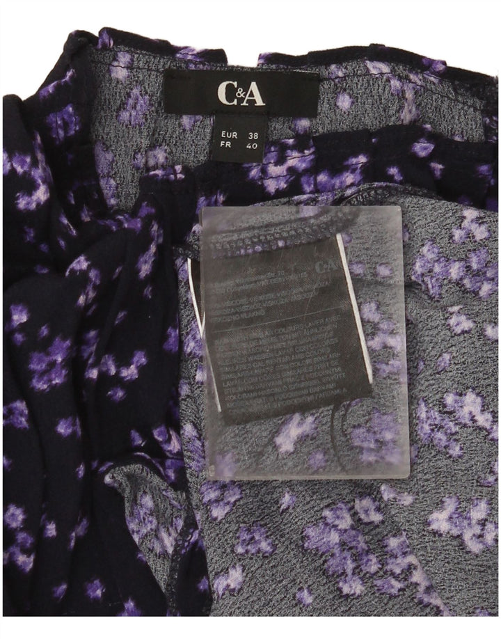 Blusa feminina C&A EU 38 viscose floral roxa média