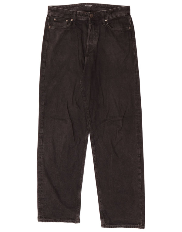 Jack & Jones Calça jeans masculina solta W31 L34 algodão preto
