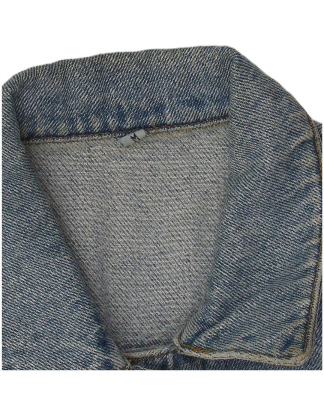 Colete jeans feminino VINTAGE UK 14 algodão azul médio