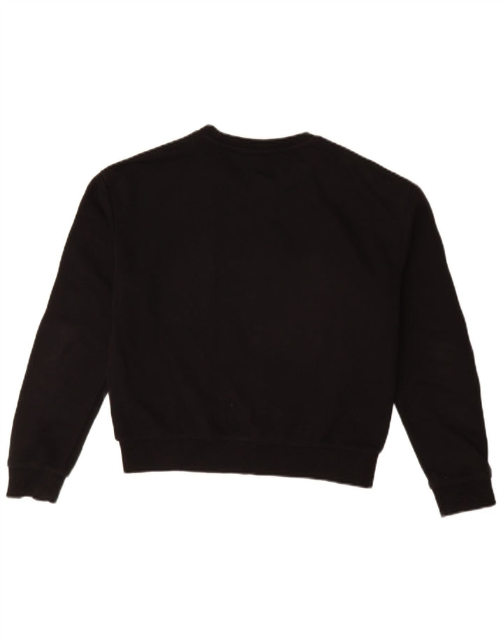 FILA moletom feminino gráfico oversized jumper UK 6 XS preto colorblock