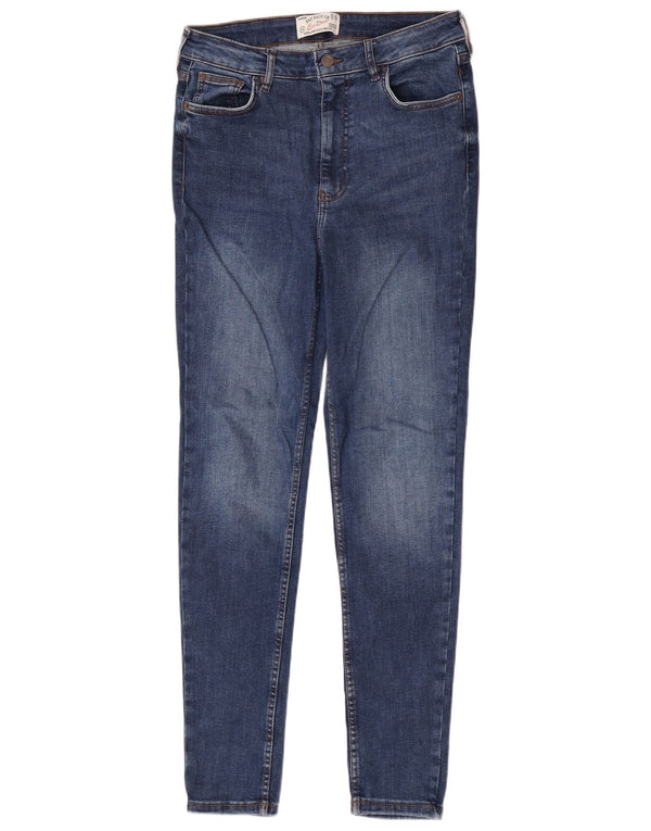 Calça jeans feminina Fat Face Harlow cintura alta slim UK 12 médio W28 L30 azul