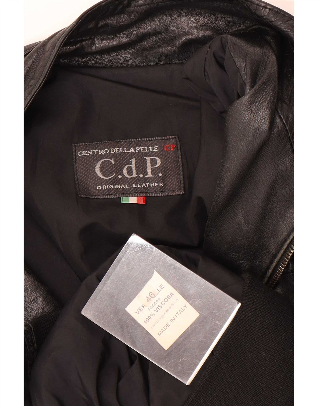 CDP Jaqueta de couro masculina IT 46 pequena preta