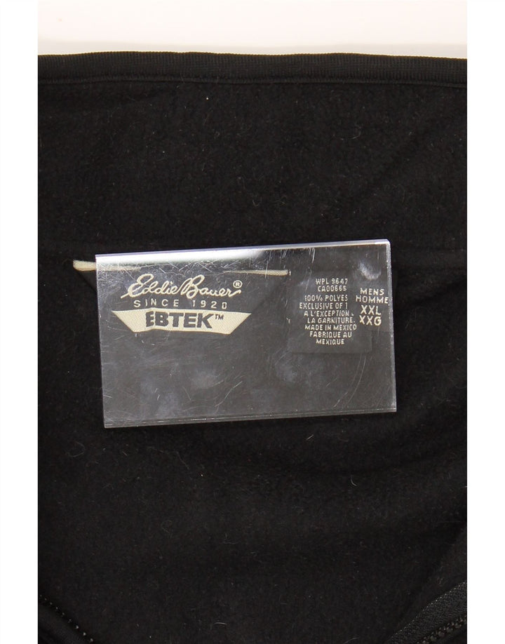 EDDIE BAUER Masculino Loose Fit Fleece Gilet UK 44 2XL Poliéster Preto
