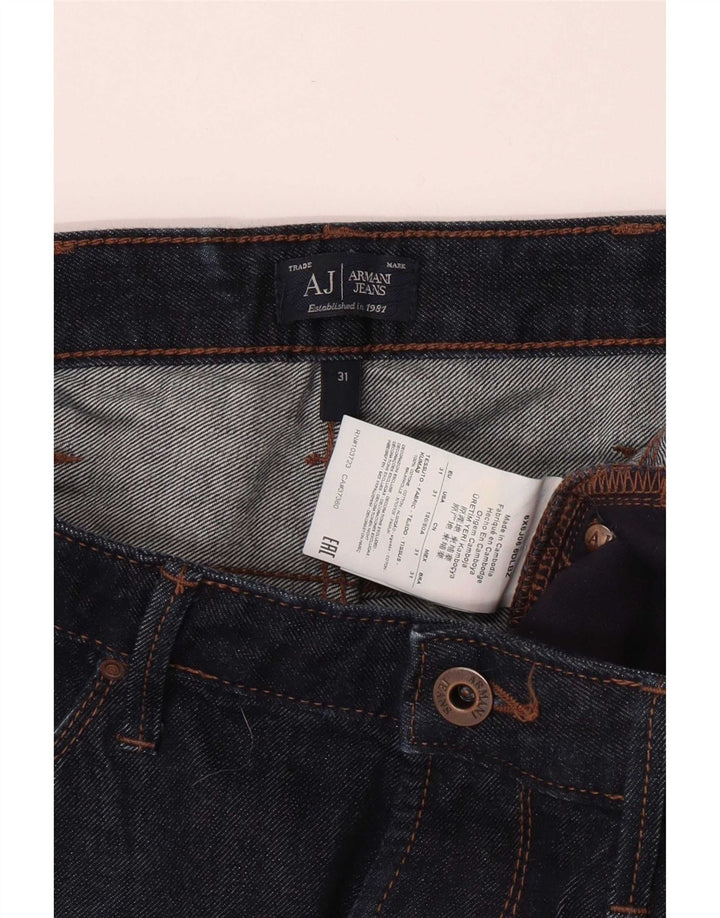 Armani Mens Slim Jeans W31 L33 Azul Marinho Algodão