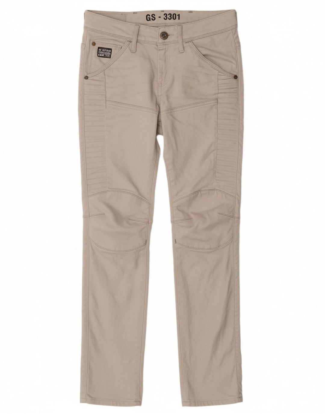 Calça feminina casual justa G-STAR W26 L30 algodão bege