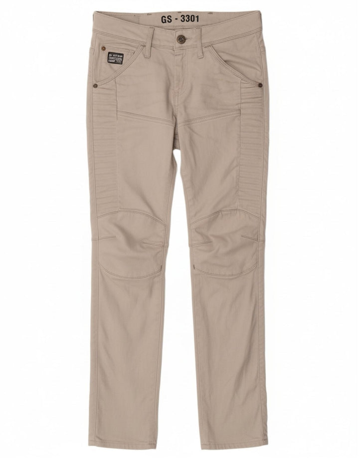 Calça feminina casual justa G-STAR W26 L30 algodão bege