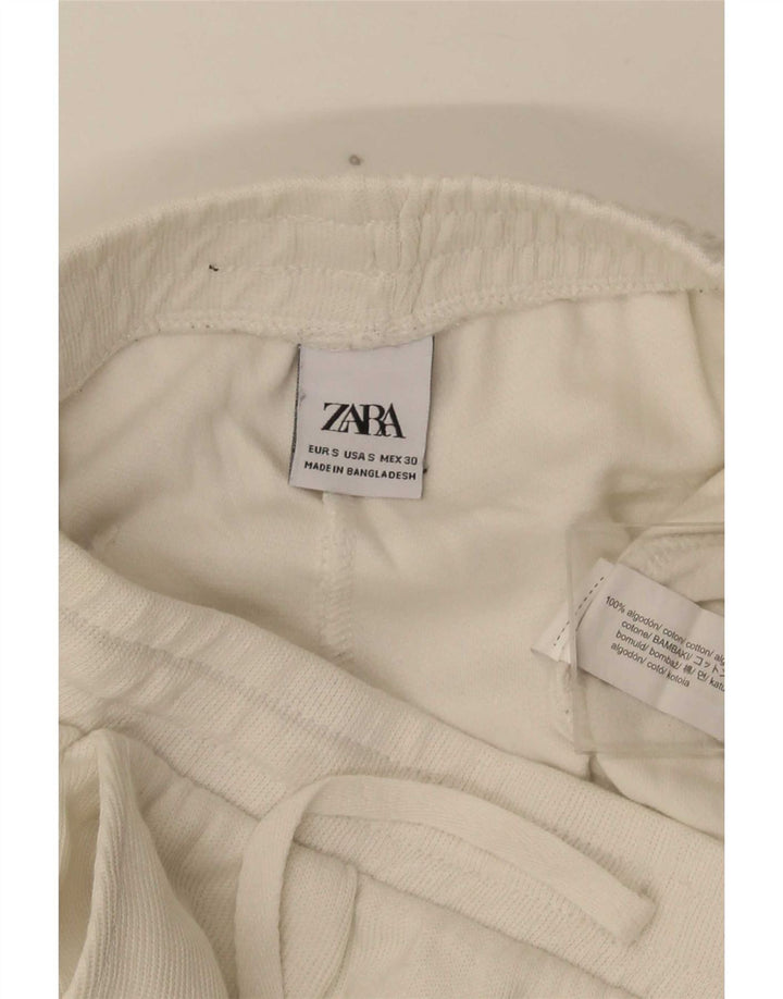 Zara Mens Sport Shorts Pequeno Algodão Branco