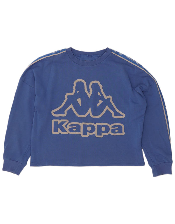 Kappa feminino Tezenis Crop Graphic moletom jumper UK 14 médio azul