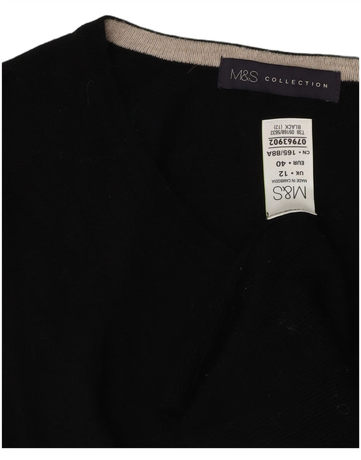 Suéter cardigã feminino Marks & Spencer Reino Unido 12 viscose preta média