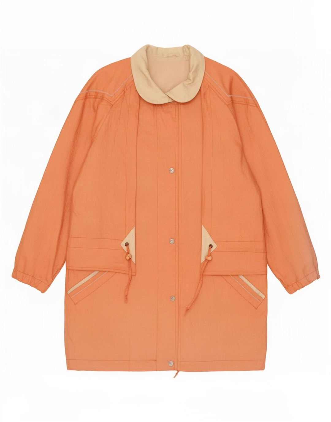 Nova Jaqueta Parka Feminina Fast UK 16 Grande Bloco Colorido Laranja