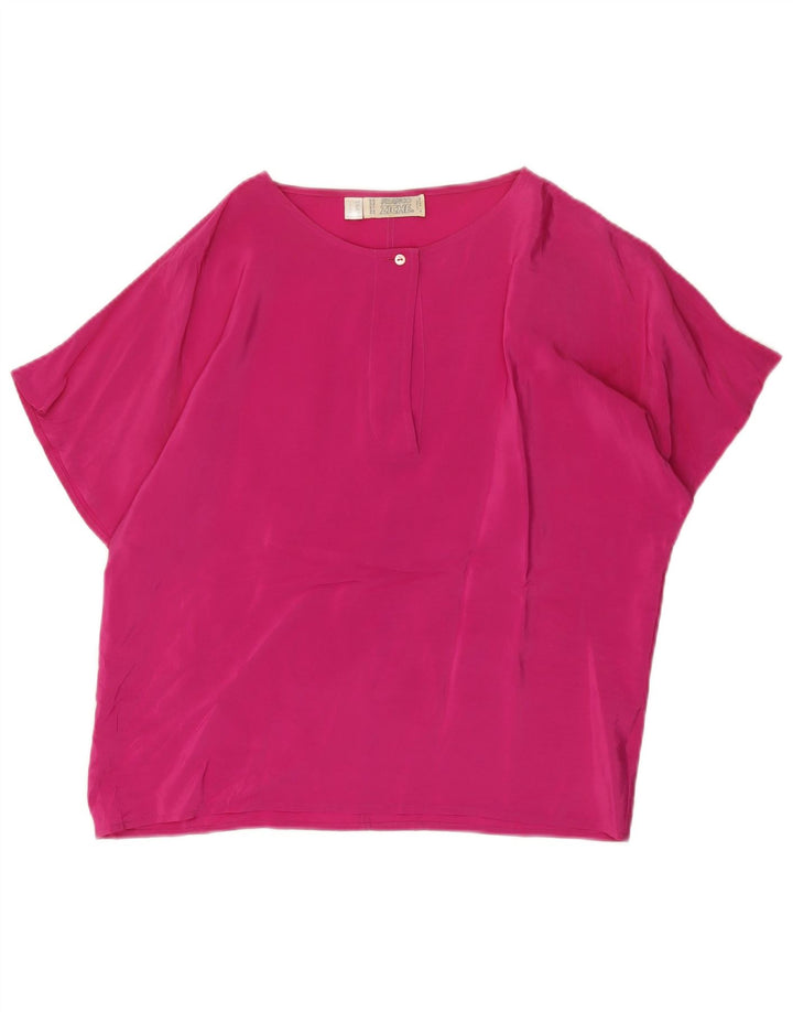 Blusa oversized feminina Franco Ziche Top UK 8 pequeno acetato rosa