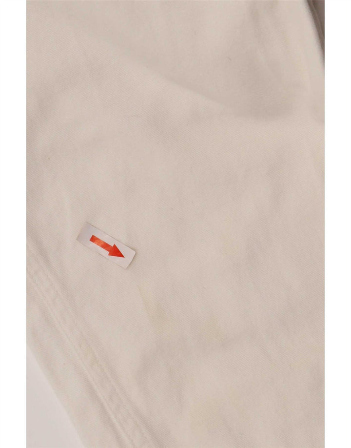 Jeans cônicos femininos vintage IT 46 Grande W30 L32 Branco