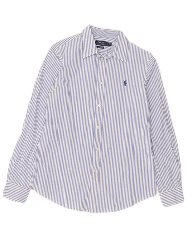 Camisa polo Ralph Lauren masculina slim fit 9-10 anos algodão listrado azul