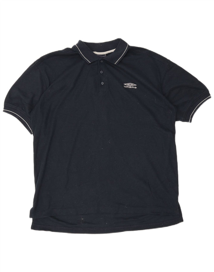Camisa polo masculina Umbro grande poliéster azul marinho