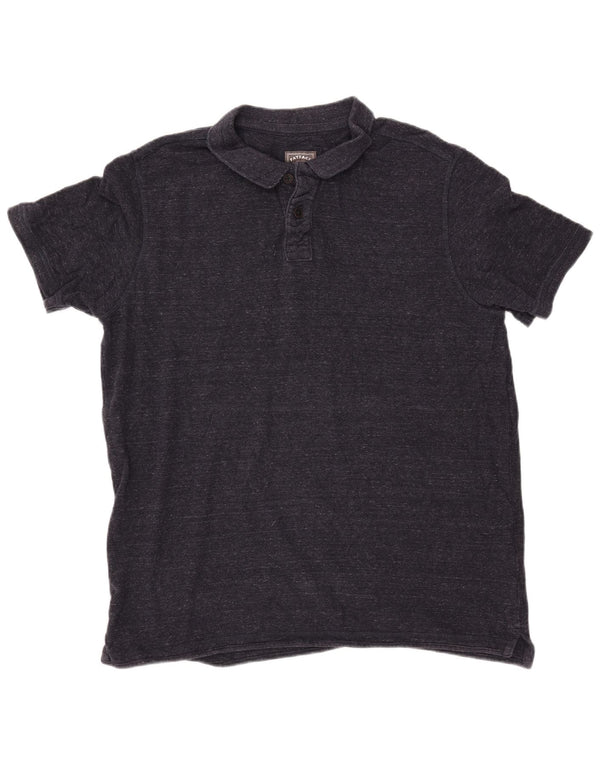 Camisa polo masculina FAT FACE 2XL algodão manchado azul marinho