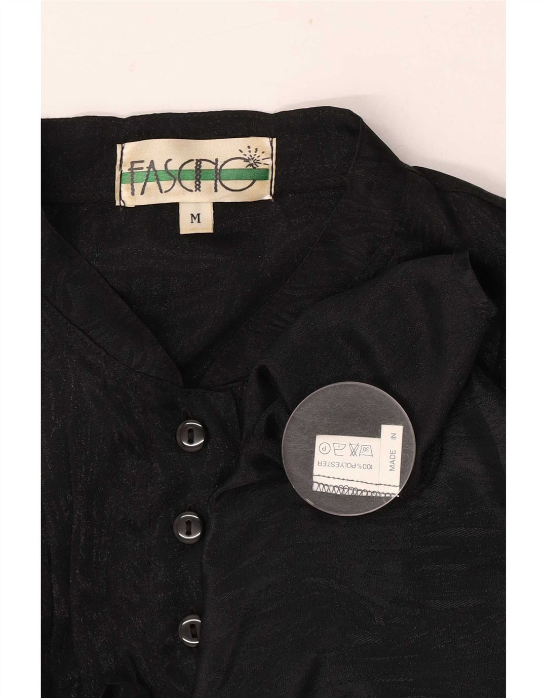 Blusa feminina Fascino Reino Unido 14 médio preto estampa animal poliéster