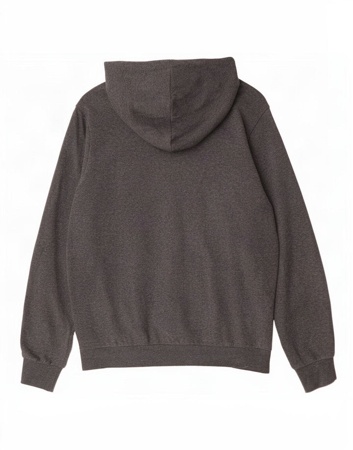 Adidas masculino zip moletom com capuz grande algodão cinza