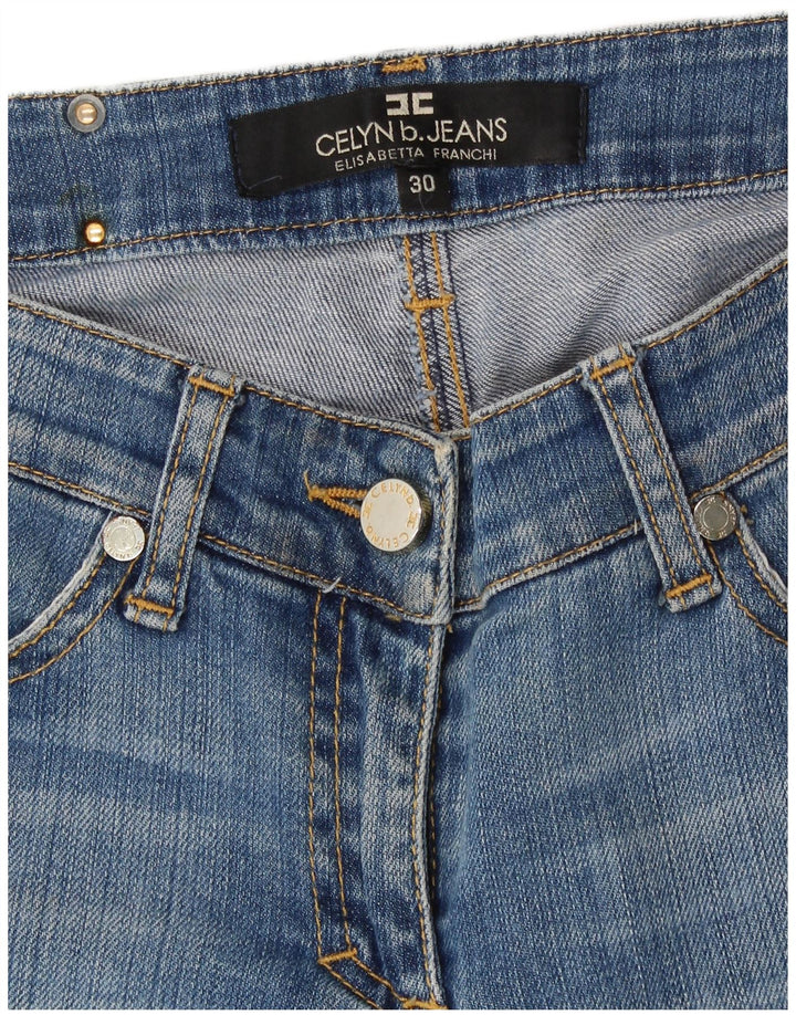 ELISABETTA FRANCHI Calça jeans feminina Celyn B Slim W30 L32 azul clássico