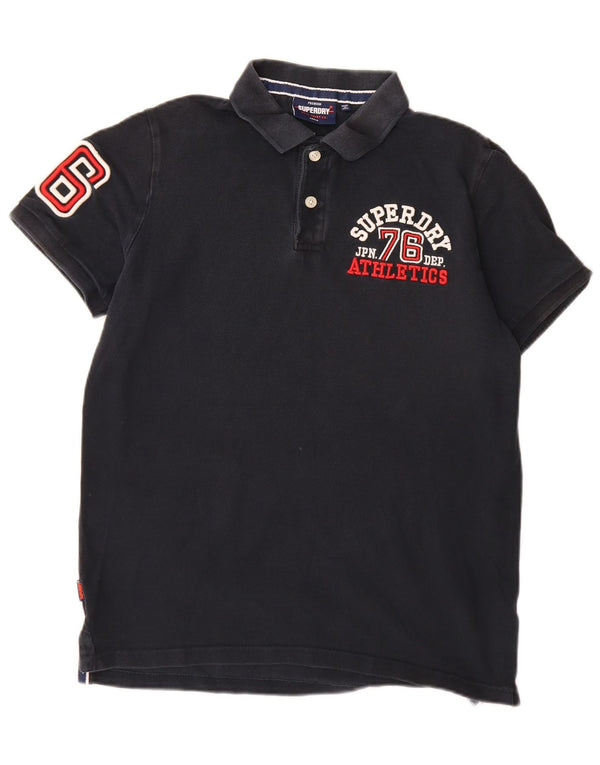 Camisa polo masculina Superdry Graphic Rugby grande algodão azul marinho