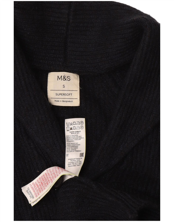 Suéter cardigã masculino Marks & Spencer pequeno azul marinho poliamida