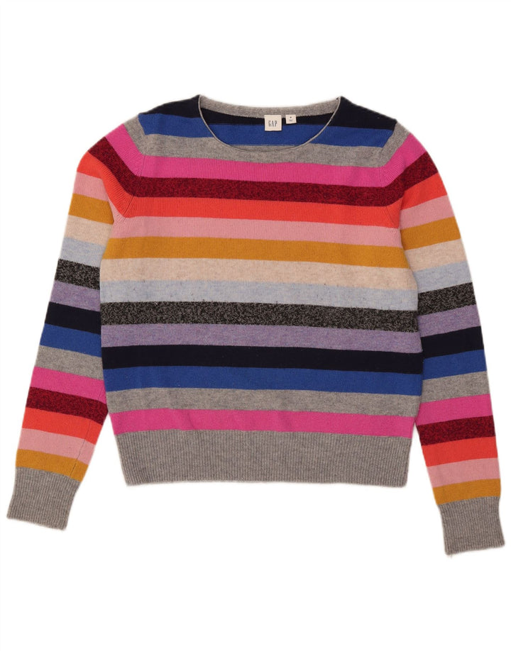 Suéter feminino Gap com gola canoa e gola redonda UK 14 listrado médio multicolorido