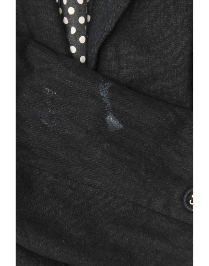 Jaqueta blazer feminina de 3 botões Marks & Spencer Reino Unido 16 grande linho cinza