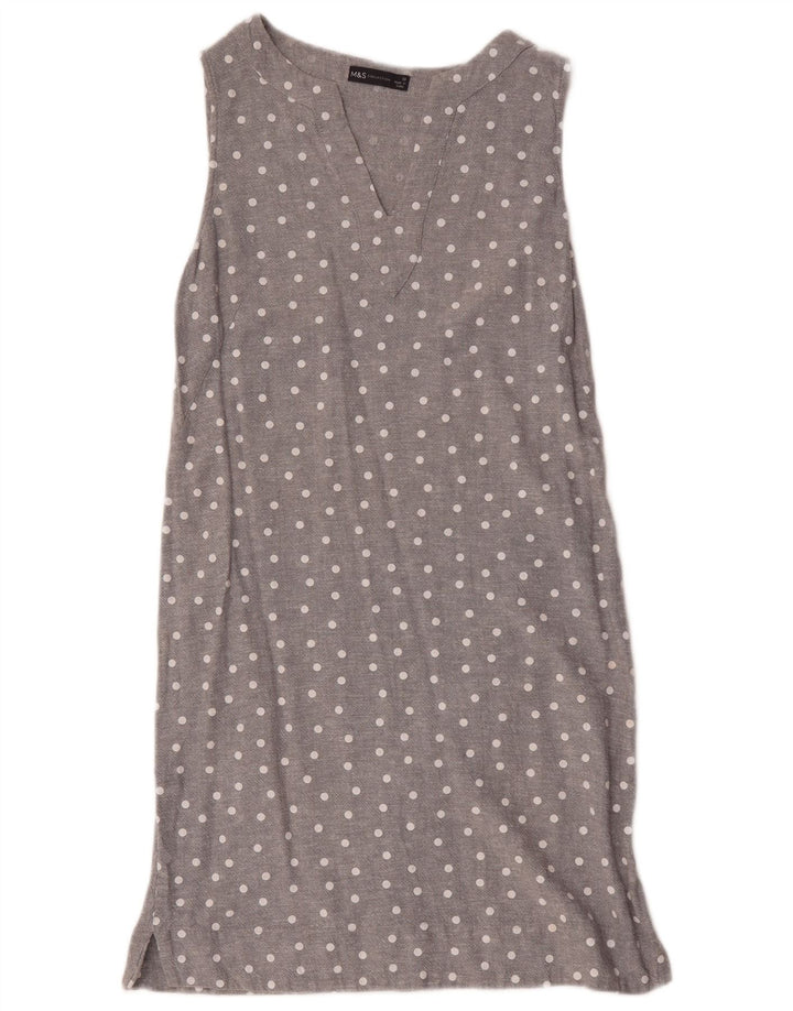 Vestido feminino Marks & Spencer sem mangas, Reino Unido 10, pequeno, cinza manchado