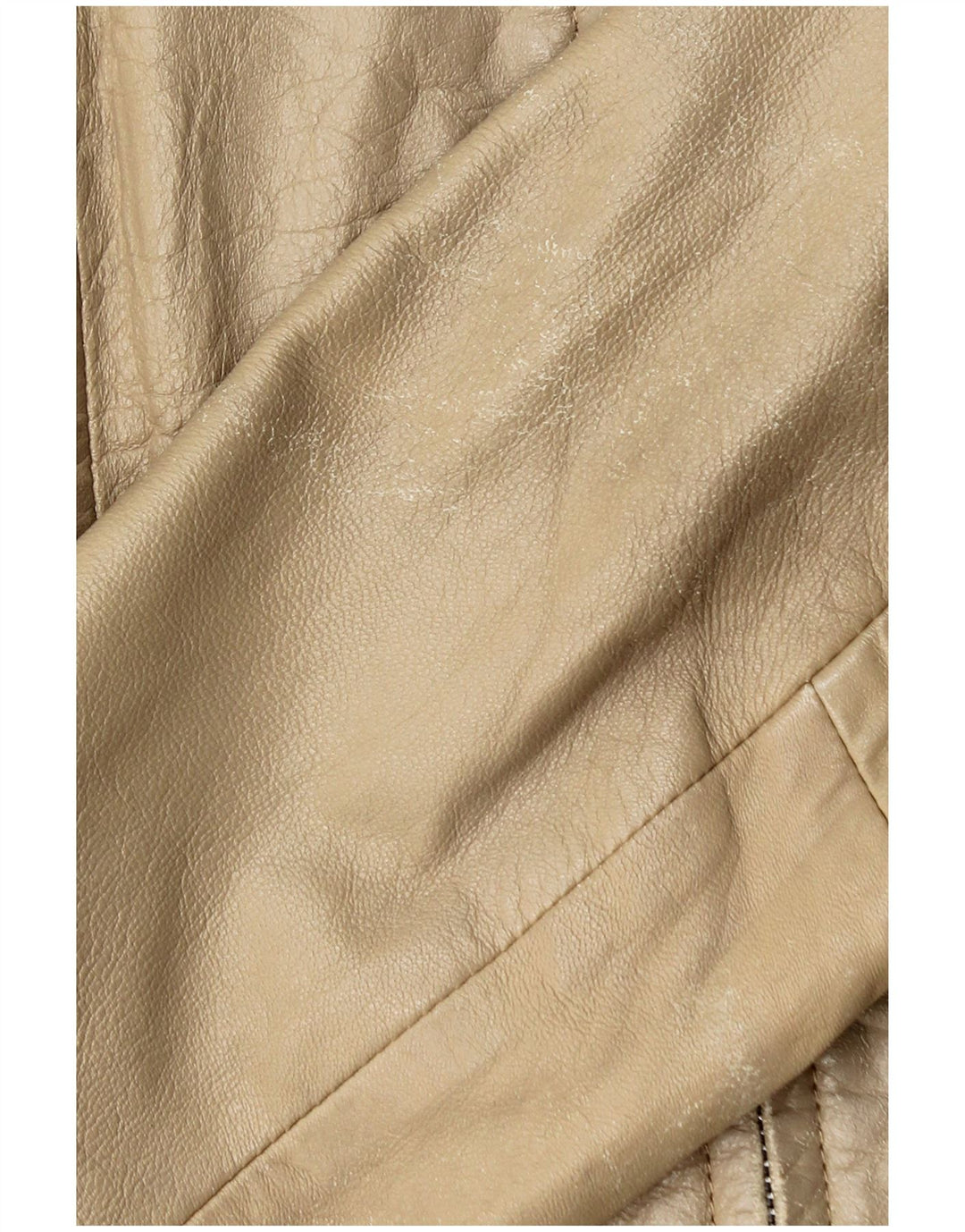 Jaqueta feminina de couro Zara UK 14 grande couro bege