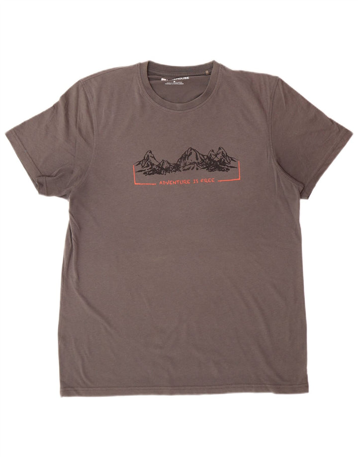 Camiseta gráfica masculina MOUNTAIN WAREHOUSE cinza médio