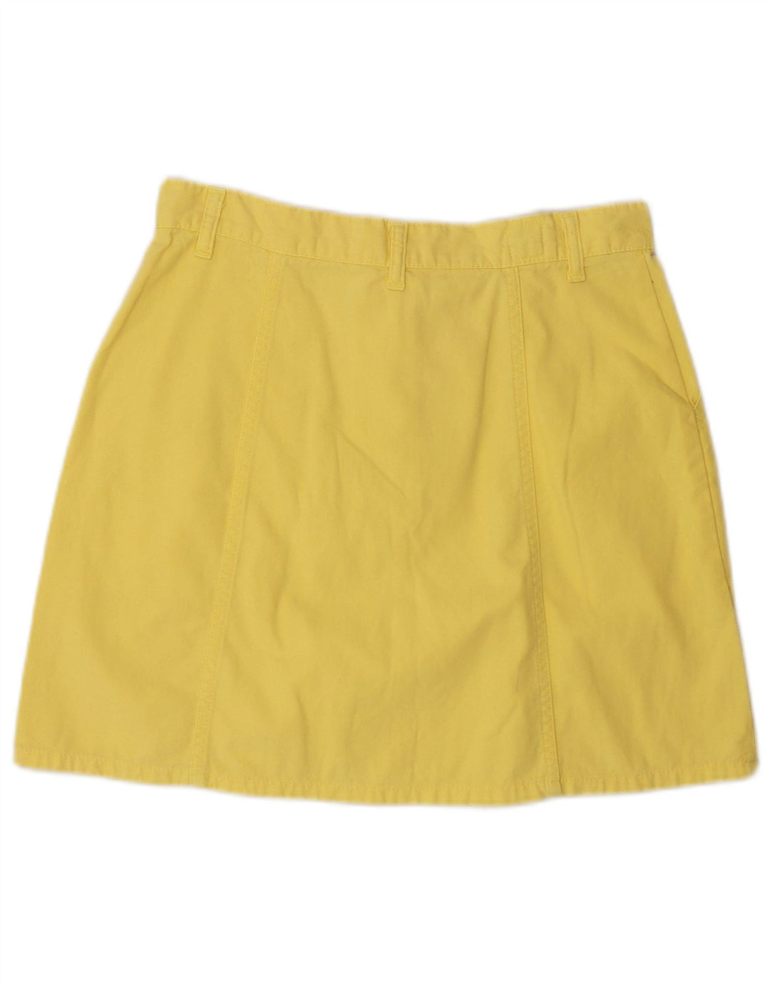 Mini saia feminina Benetton IT 44 médio W28 algodão amarelo