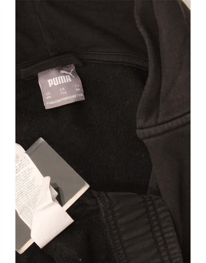 Suéter masculino PUMA com capuz e zíper 2XL algodão colorblock preto