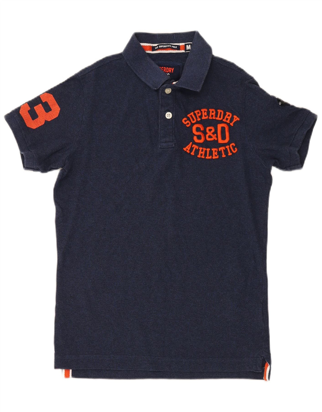 Camisa polo masculina Superdry Graphic azul marinho médio algodão