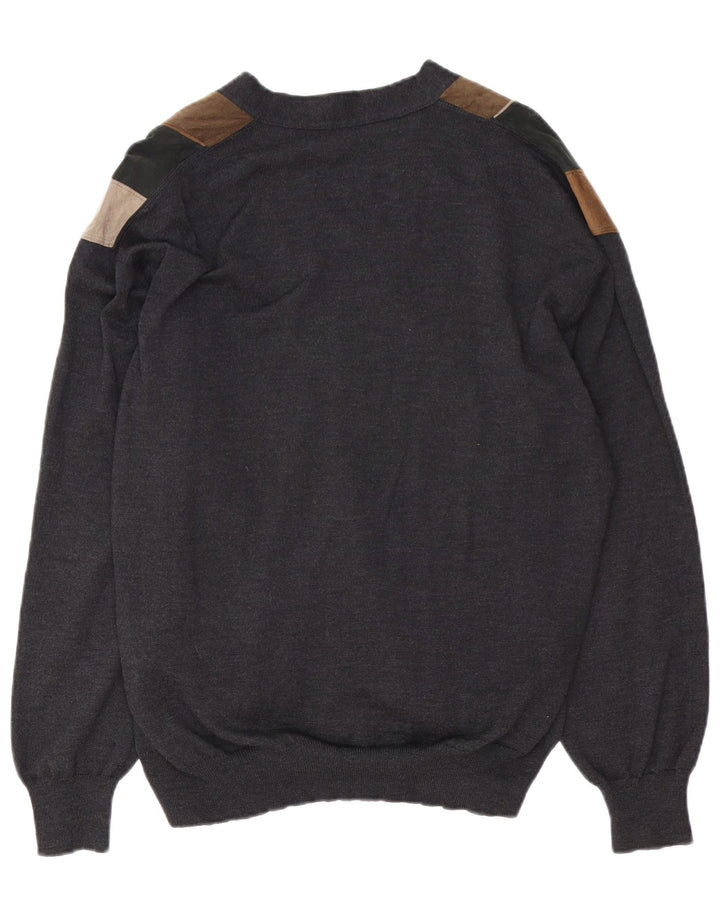 Suéter cardigã masculino de camurça DALMINE IT 52 bloco colorido cinza grande