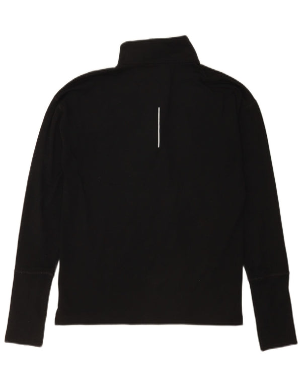 Nike Mens Dri Fit Zip Neck Top Manga Longa XS Preto