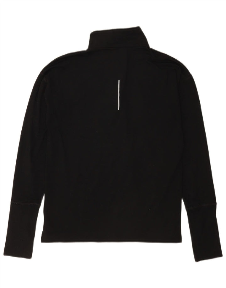 Nike Mens Dri Fit Zip Neck Top Manga Longa XS Preto