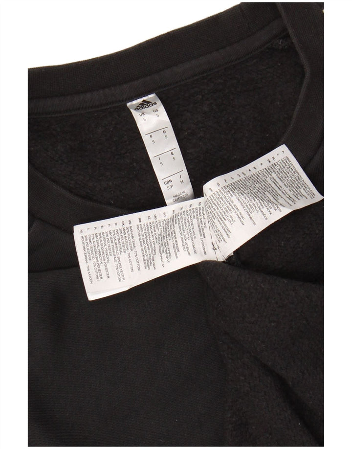 ADIDAS Mens Moletom Jumper Pequeno Algodão Preto