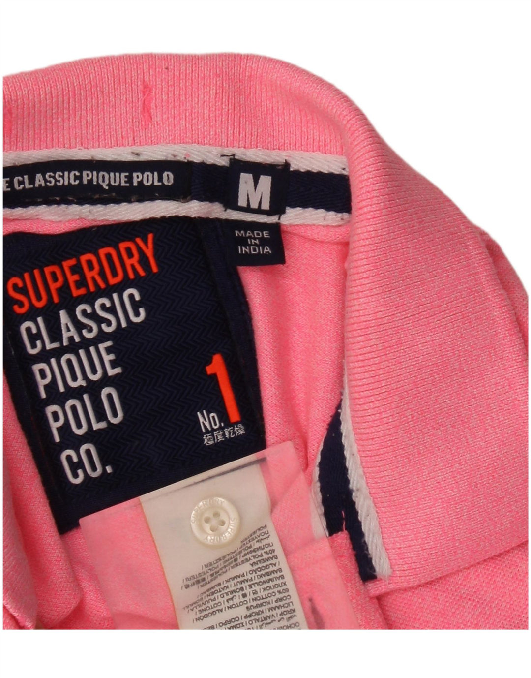Camisa polo masculina Superdry médio algodão rosa