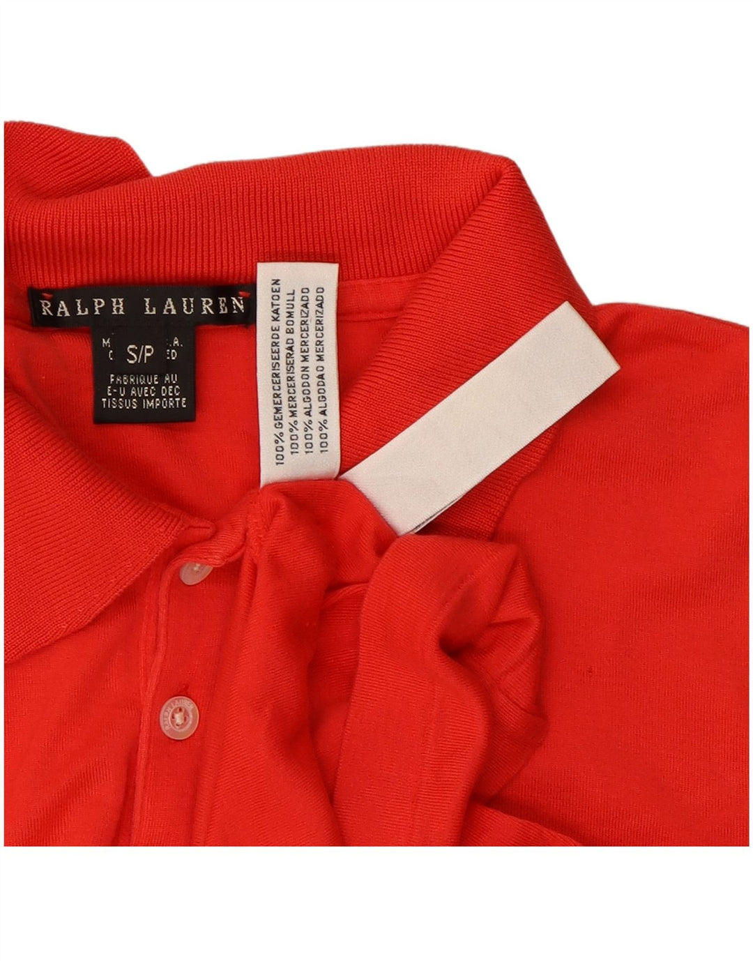 Polo feminino Ralph Lauren Reino Unido 10 pequeno algodão vermelho